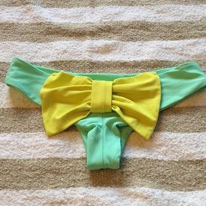 Lolli Swim Bow Tie Bottoms - Mint Yellow